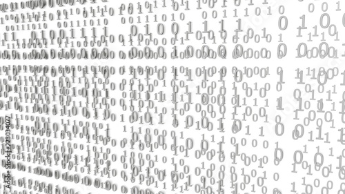 Gray Binary Codes on a white Background (3d Rendering)
