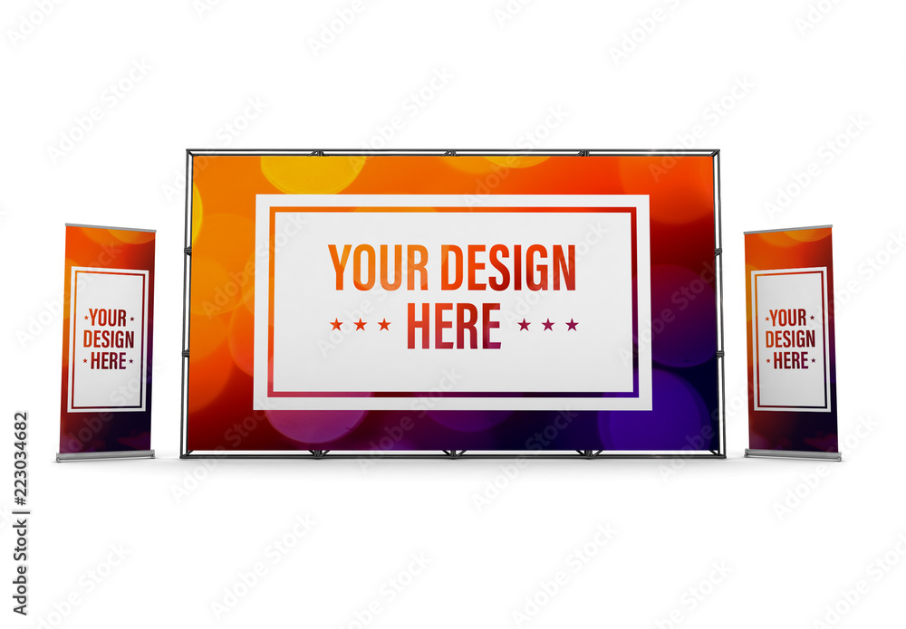 Promotional Event Signage and Roll Ups Mockup Stock 템플릿 Adobe Stock