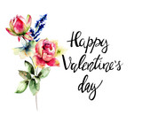 Stylized flowers with title Happy Valentines day