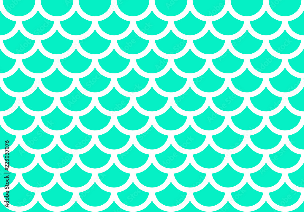 Tuquoise Scallop Pattern