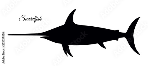 Silhouette of swordfish.