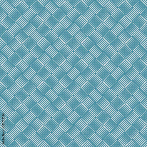 Simple seamless geometric pattern of lines. Blue shades. Tile.
