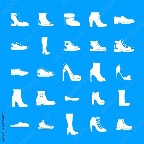 Footwear shoes icon set. Simple illustration of 25 footwear shoes vector icons for web