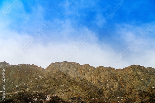 Mountain peak range landscape.