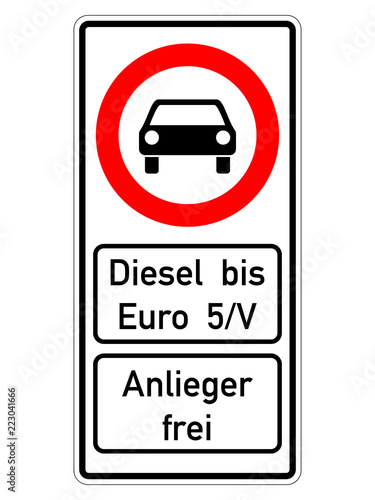 Dieselfahrverbot - Strassenverkehrsschild photo