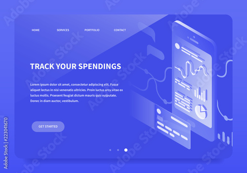 Isometric Banking App Landing Page