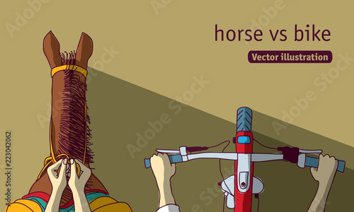 Horse vs bike top view