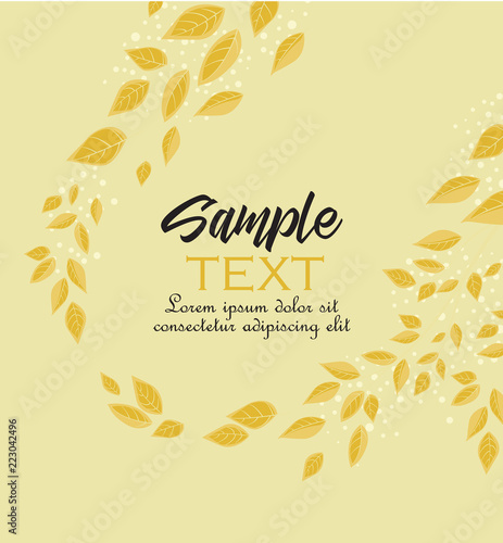 Vector illustration of decoration leaves. Autumn nature background with place for text