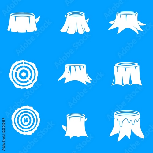 Stumps tree log wood icons set. Simple illustration of 16 stumps tree log wood vector icons for web