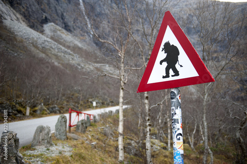 Troll crossing sign, Norway photo