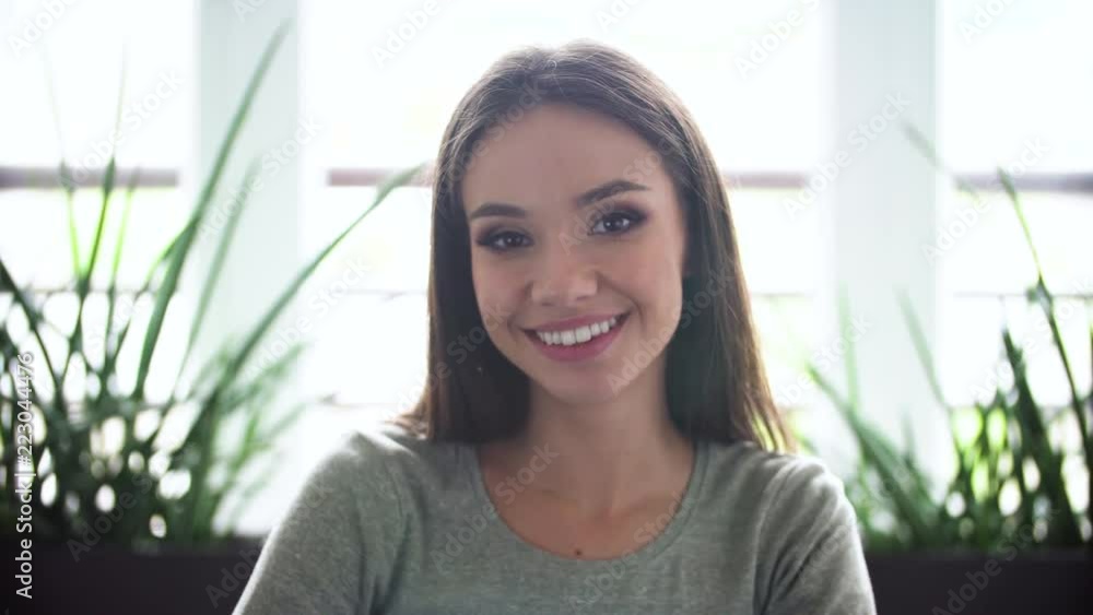 Portrait Of Happy Woman With Beautiful Smile Indoors Portrait Of Happy Woman With Beautiful Smile Indoors