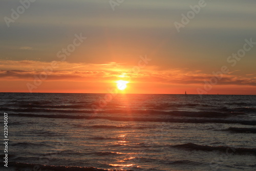 Nieuwpoort Strand Sonnenuntergang