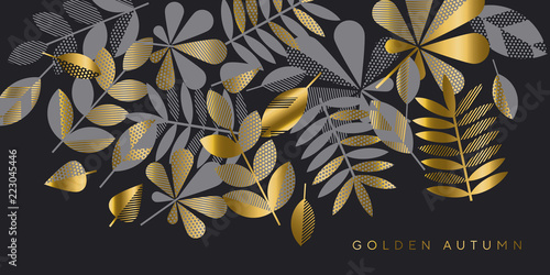 Black and gold luxury leaves pattern