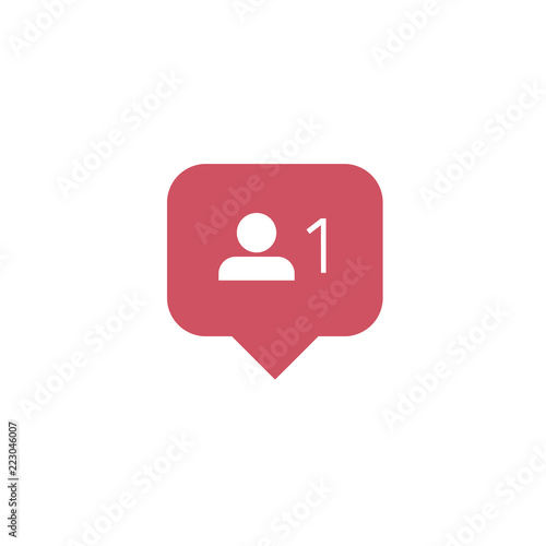 Instagram Notification vector Icon.New Follower instagram