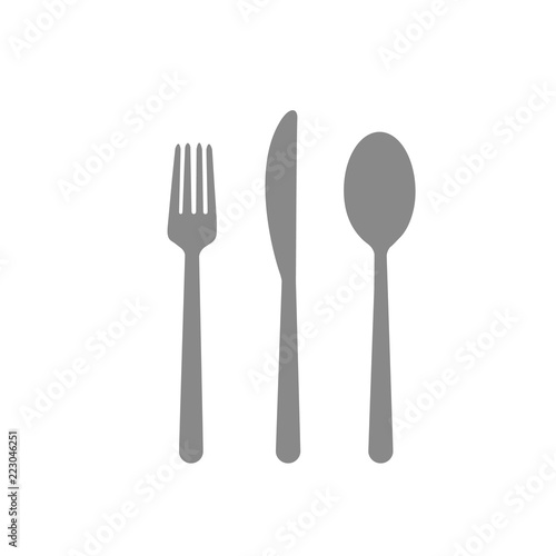 Fork spoon knife cafe eating cutlery restaurant eating dinner gray on white background