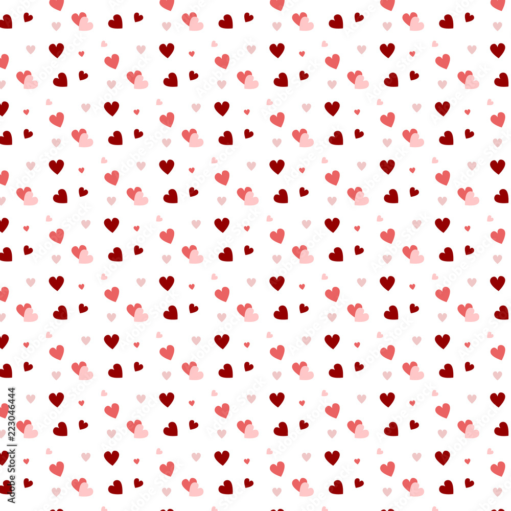 Pattern black hearts Vector illustration. Simbol love and Valentine's Day  background. red pink heart on white background Stock Vector | Adobe Stock
