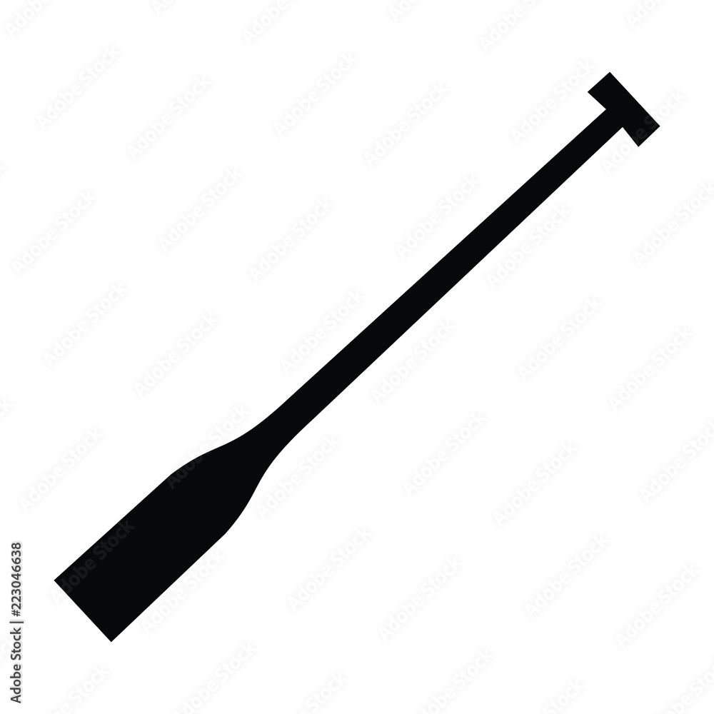 A black and white silhouette of a paddle A black and white silhouette of a paddle