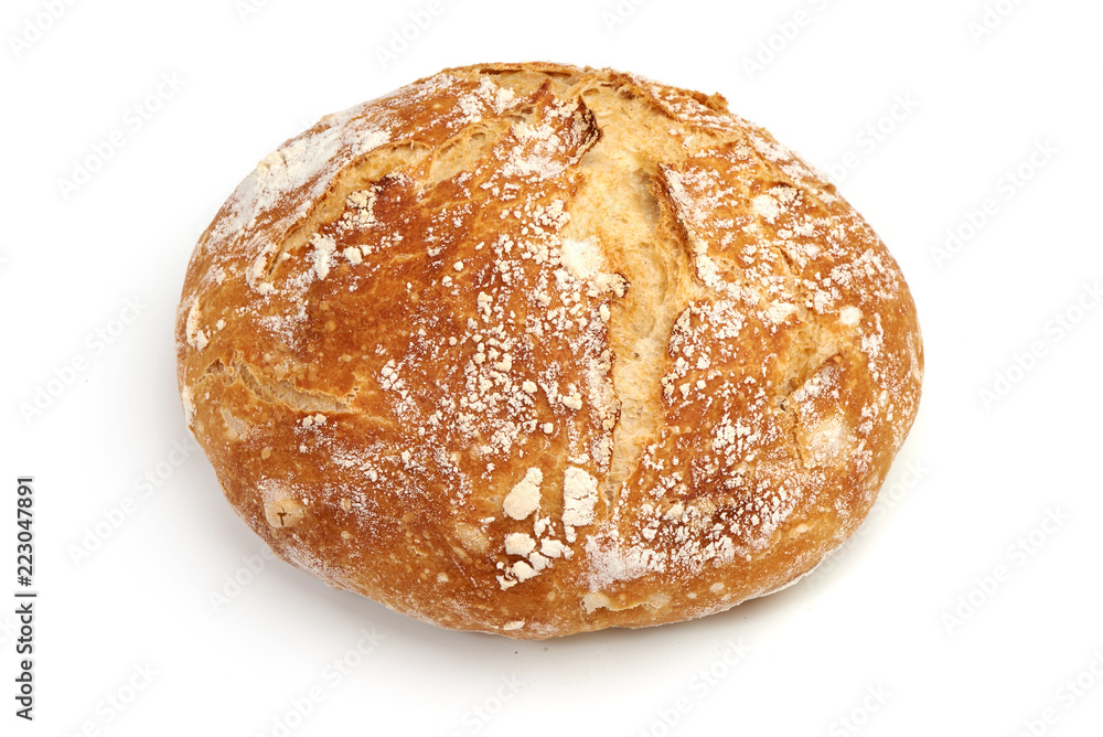 Homemade freshly baked bread loaf, Close-up, isolated on white bacground. Homemade freshly baked bread loaf, Close-up, isolated on white bacground.
