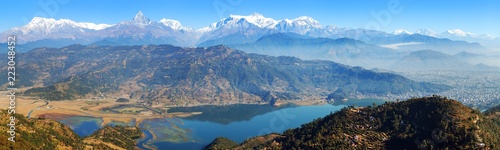 mount Annapurna and Manaslu panorama photo