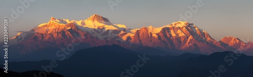 mount Annapurna, evening sunset view