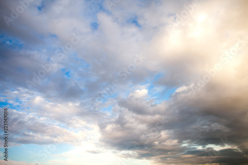 sky background. Colorful Sunset sky and cloud.vivid sky in twilight time background.Fiery orange sunset sky. Beautiful