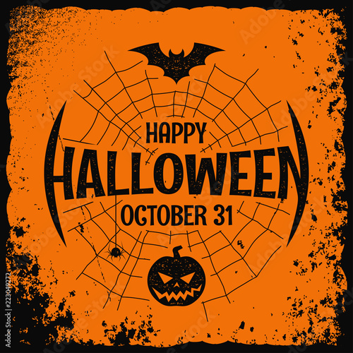halloween party night poster on vector background