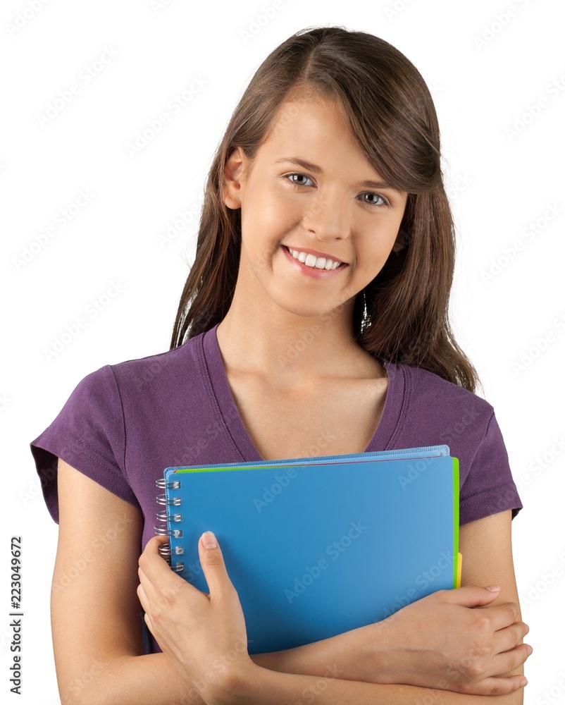 Portrait of a Smiling Student with Notebooks Portrait of a Smiling Student with Notebooks