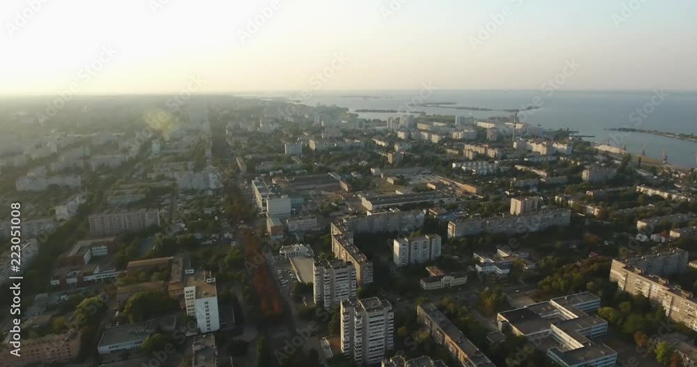Old City, Panoramic Aerial View On Sunset Old City, Panoramic Aerial View On Sunset