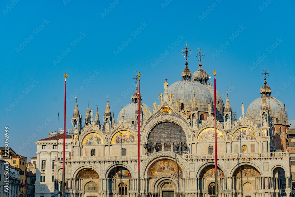 Basilica di San Marco (Saint Mark's Cathedral) at sunrise in Venice, Veneto, Italy