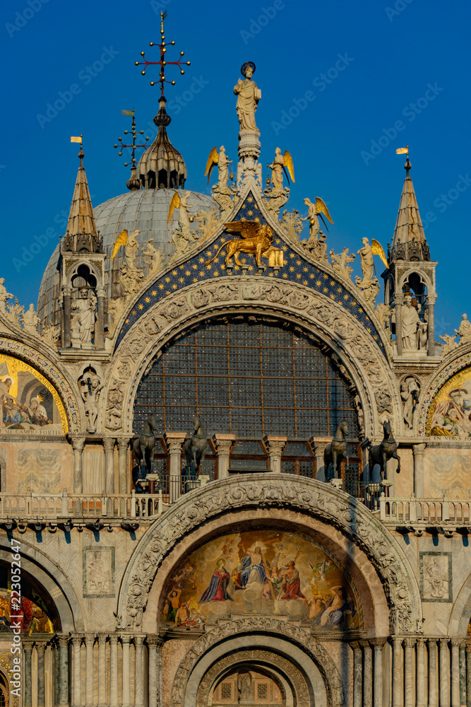 Basilica di San Marco (Saint Mark's Cathedral) at sunrise in Venice, Veneto, Italy