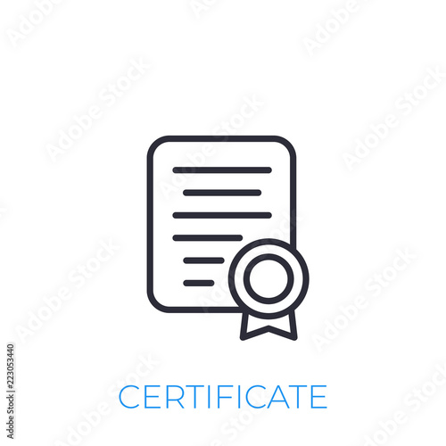 certificate icon, line style