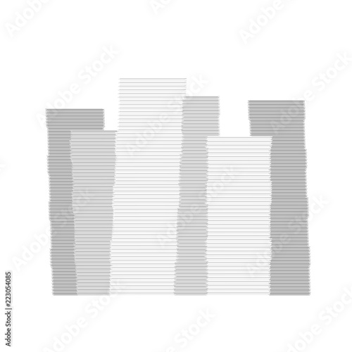 Stack of documents isolated. Pile of papers. Vector illustration