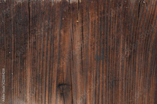 Texture of old brown wooden wall. Rotten Board