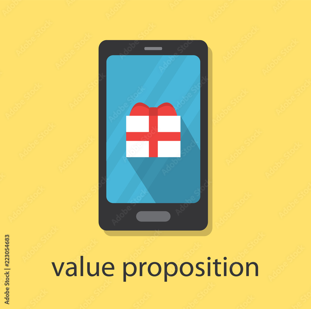 a mobile phone on the screen whose gift and advertisement of a profitable offer from the store a mobile phone on the screen whose gift and advertisement of a profitable offer from the store