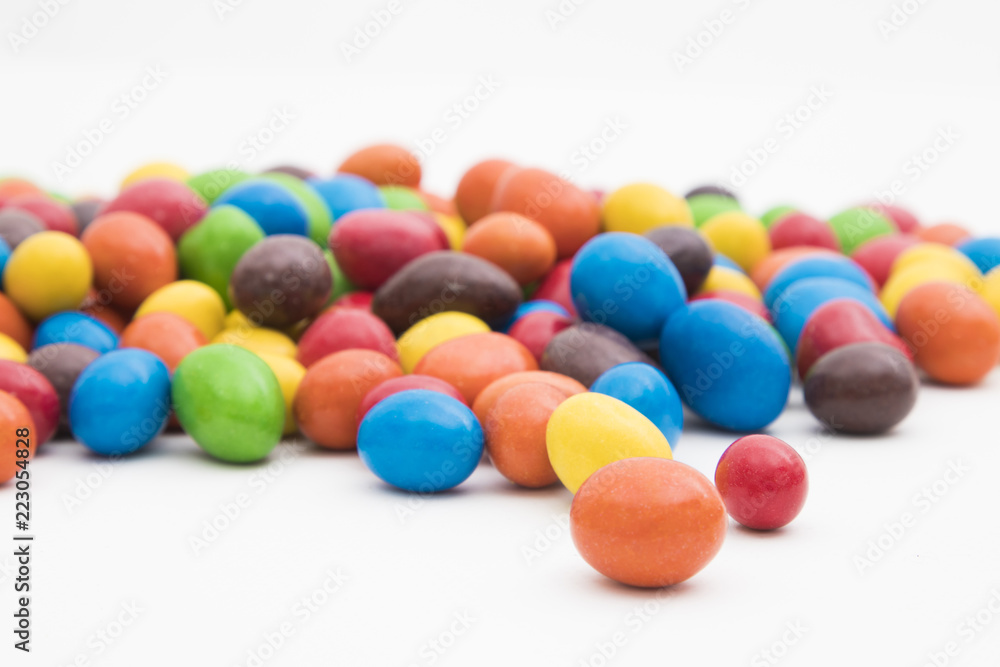 sweets of vibrant colors isolated in white background sweets of vibrant colors isolated in white background