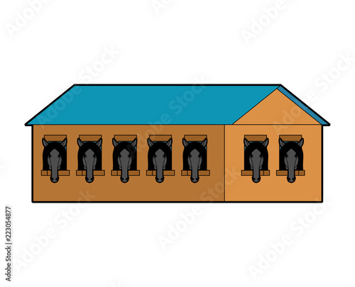 Stable isolated. stabling Horse Wooden House. Vector illustration