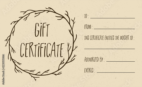 Tan Vector Textured Gift Certificate