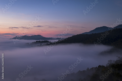 Stunning sunrise at Yun Lai Viewpoint Thailand