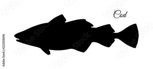 Silhouette of cod fish.