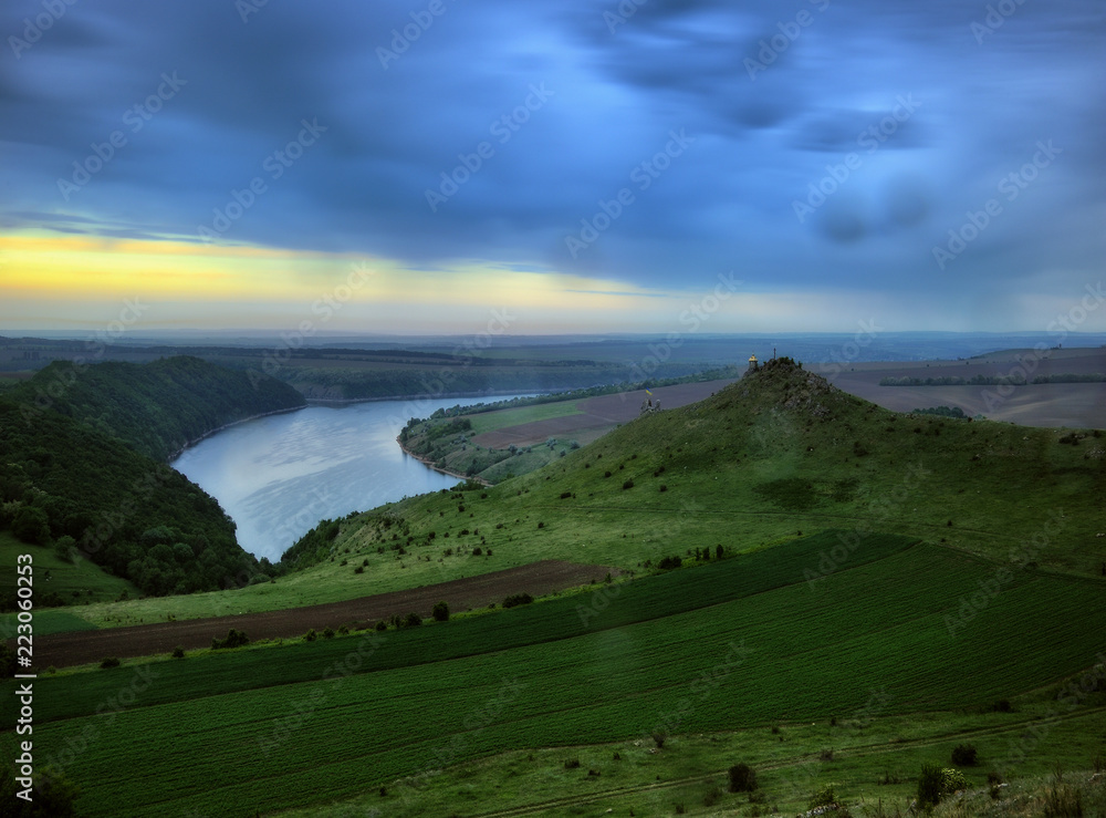 morning canyon of the Dniester River