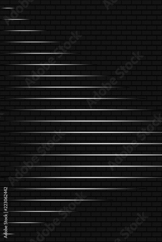 Abstract Black and White Pattern with Stripes. Structural Brick Wall with Stairs. 3d Illustration