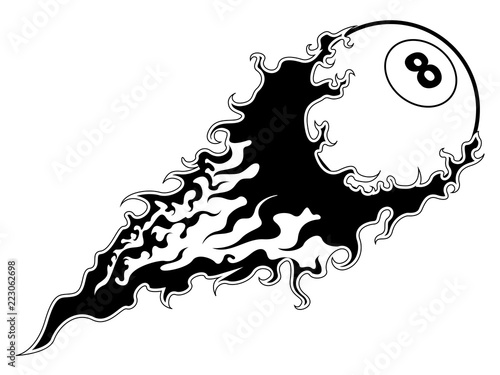 Billiard ball with an effect icon. Vector illustration design