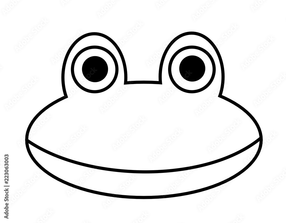 カエルの顔笑み 線画 Stock イラスト Adobe Stock
