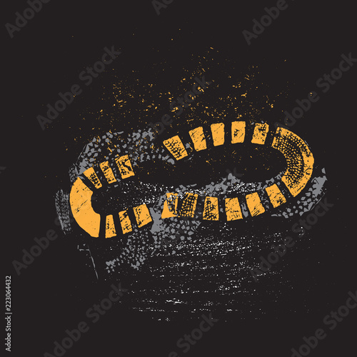 Footprint Boot Print Walking Step Imprint Distress Texture Background Shape