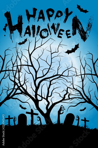 Halloween Background with Tree