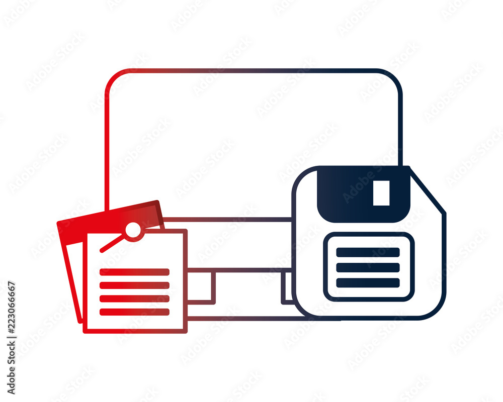 computer desktop with documents and floppy computer desktop with documents and floppy