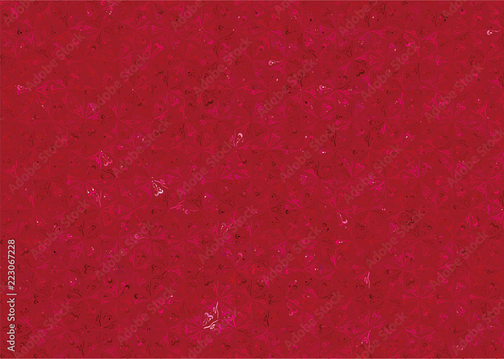 Fototapeta premium red background with pink red and black vegetable ornament