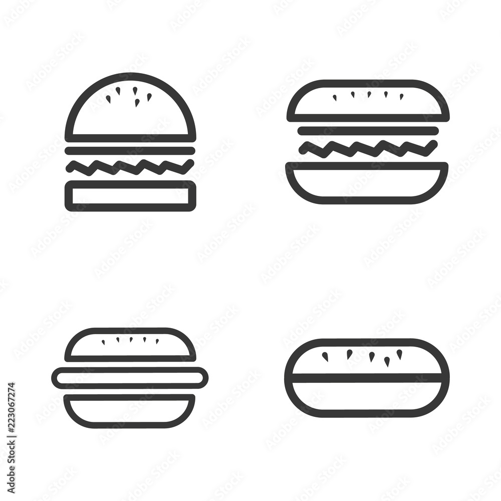 Hamburger Menu outline icon set Hamburger Menu outline icon set