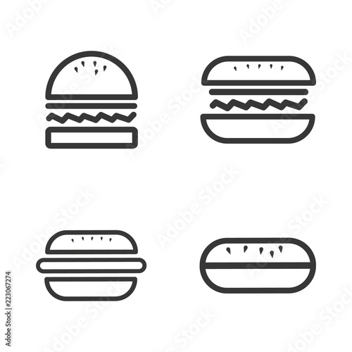 Hamburger Menu outline icon set