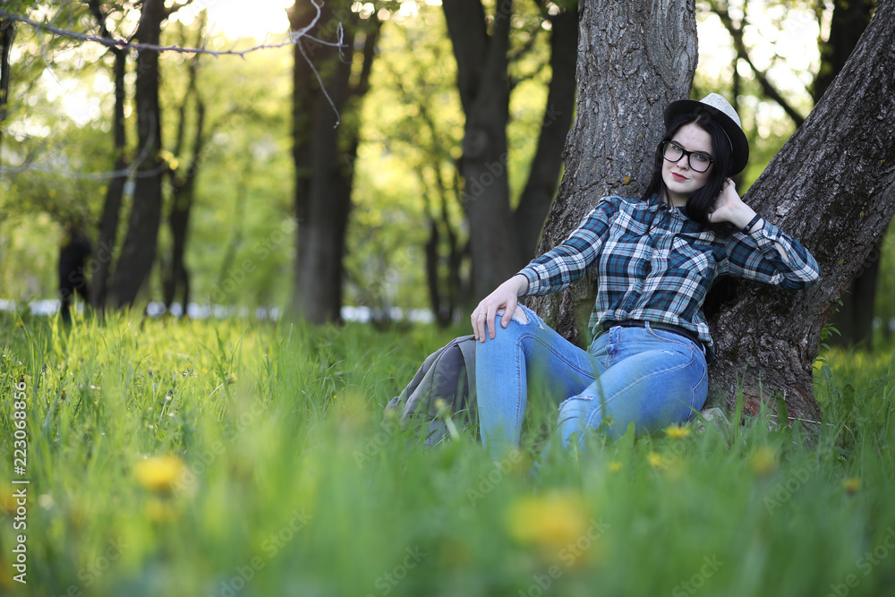 A girl travels the summer in the country
